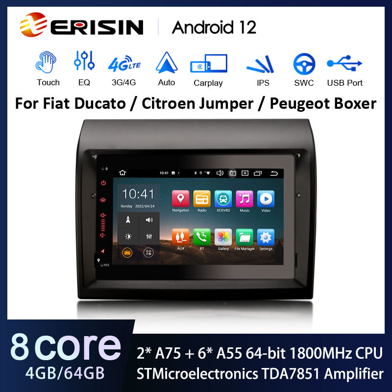 Erisin ES8570D FIAT DUCATO Android 12 Autoradio GPS Navi DAB+ WiFi